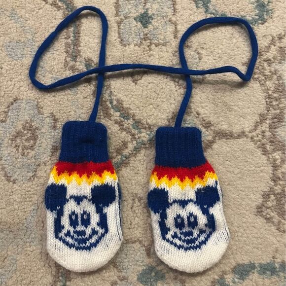 Vintage Mickey Mouse Attached Mittens - Picture 1 of 3